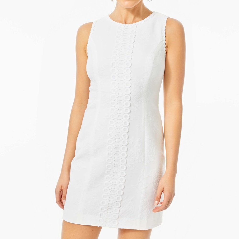 Lilly Pulitzer White Sleeveless Mini Dress with Eyelet Trim